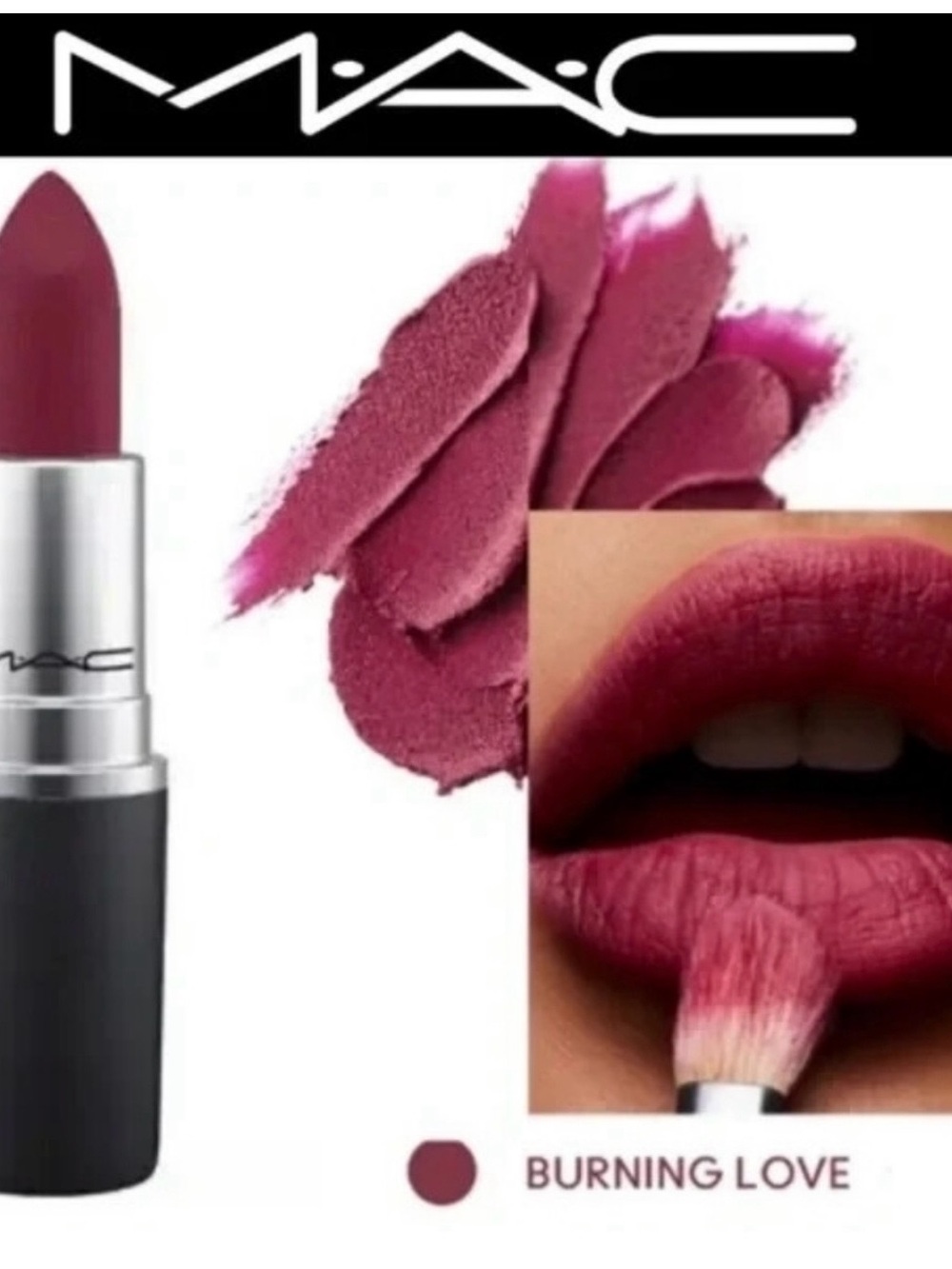 MAC Cosmetics Burning Love Powder Kiss Lipstick - Deep Berry